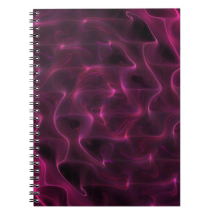 Colourful Abstract Waves Black Background Notebook