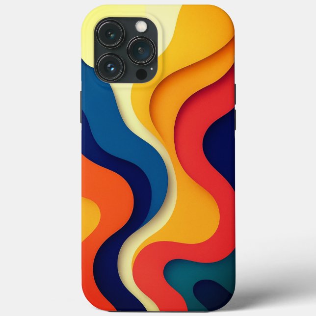 Colourful Abstract Waves Case-Mate iPhone Case (Back)