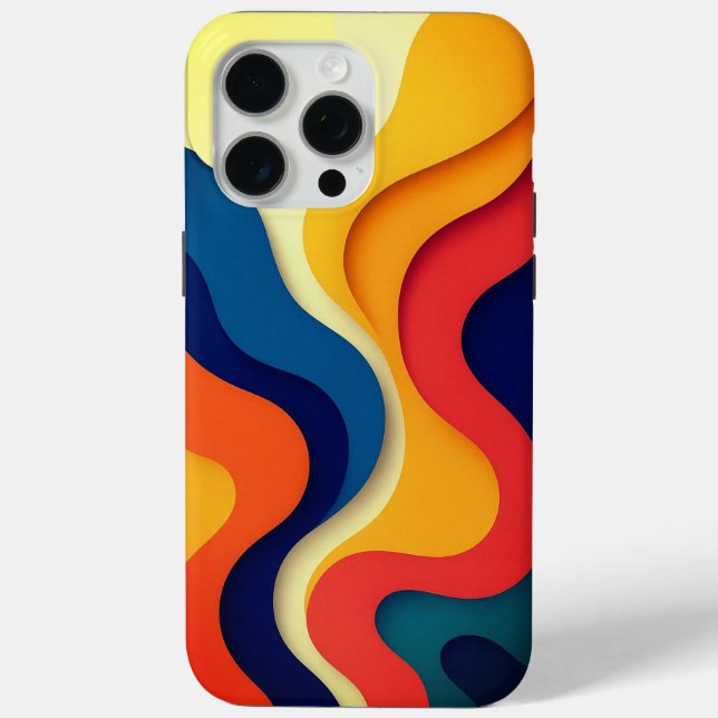Colourful Abstract Waves Case-Mate iPhone Case (Back)
