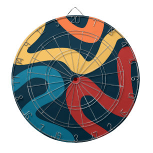 Colourful abstract waves dartboard