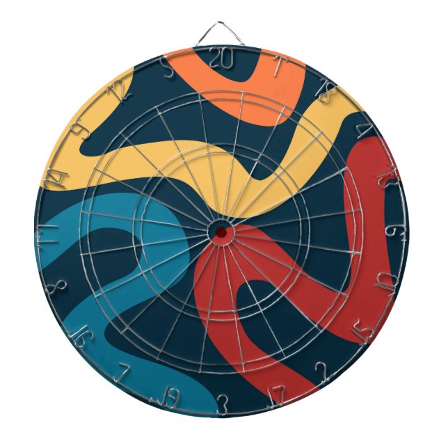 Colourful abstract waves dartboard (Front)