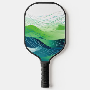 Colourful abstract waves design   pickleball paddle