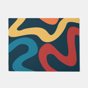 Colourful abstract waves doormat