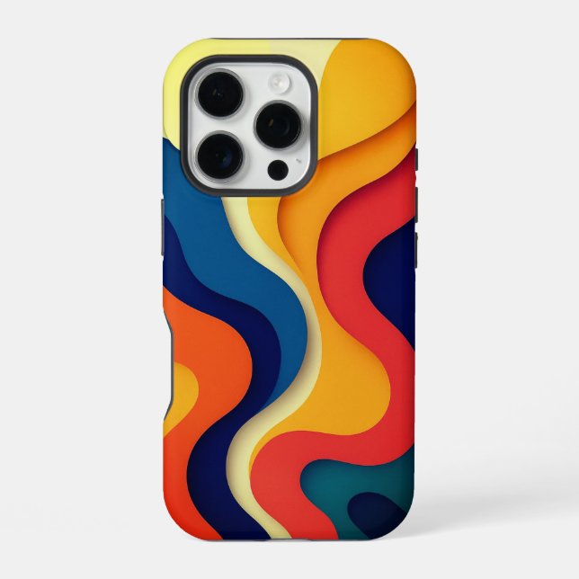Colourful Abstract Waves iPhone Case (Back)