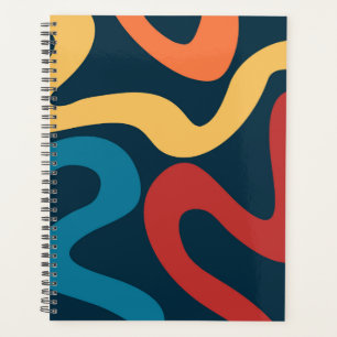Colourful abstract waves planner