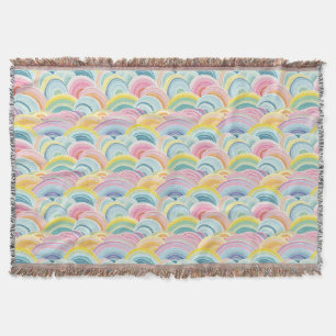 Colourful Abstract Waves Throw Blanket