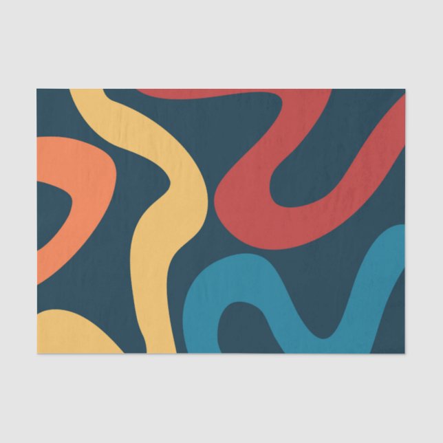 Colourful abstract waves tissue paper (Front)