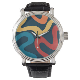 Colourful abstract waves watch