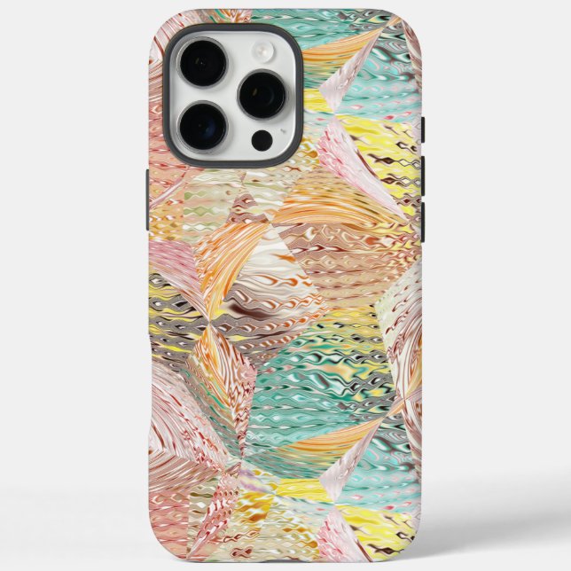 Colourful Abstract Wavy Geometric Pattern Case-Mate iPhone Case (Back)