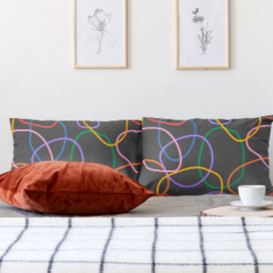 Colourful Abstract Wavy Lines Pattern Pillowcase