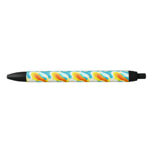Colourful Abstract Wavy Pattern Black Ink Pen