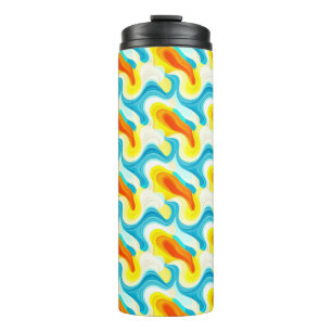 Colourful Abstract Wavy Pattern Thermal Tumbler