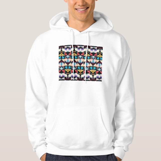 Colourful Abstract Weave Pattern Hoodie (Front)