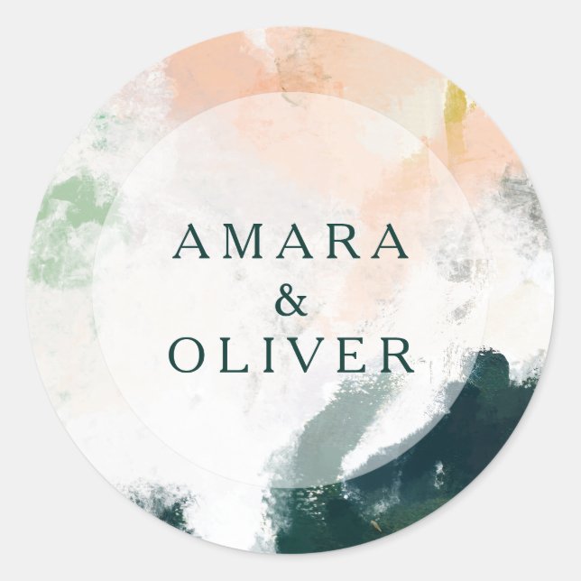 Colourful Abstract Wedding Envelope Seals (Front)