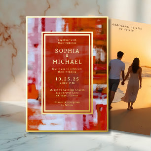 Colourful Abstract Wedding Invite Photo Template