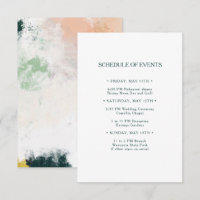 Colourful Abstract Wedding Schedule of Events Card