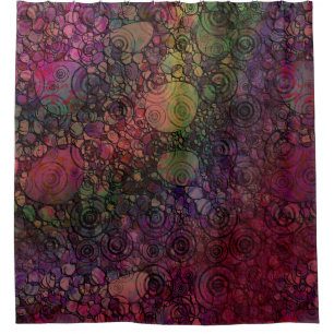 Colourful Abstract with Black & Grungy Circles