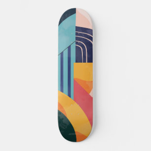 Colourful abstract with line patterns   skateboard