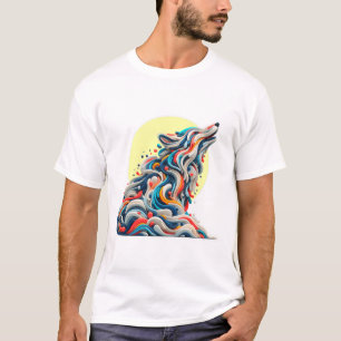 Colourful Abstract Wolf - Modern Art T-Shirt