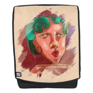 Colourful Abstract Woman Portrait Backpack