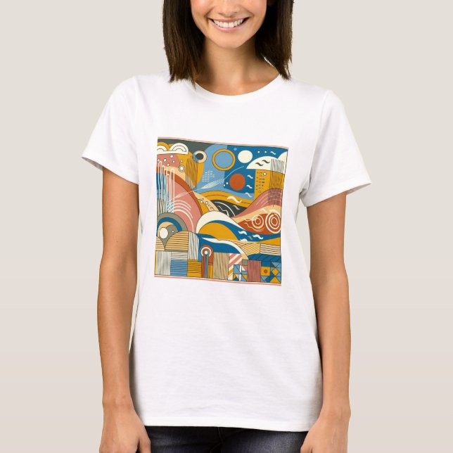 Colourful abstract women's tshirt (Front)