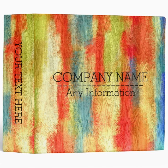 Colourful Abstract Wood Grain Binder (Front/Spine)