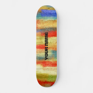 Colourful Abstract Wood Grain Skateboard