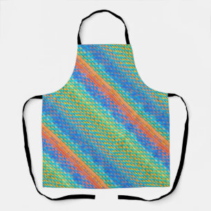 Colourful Abstract Woven Digital Pattern Apron