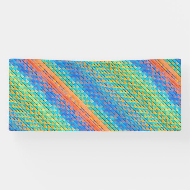 Colourful Abstract Woven Digital Pattern Banner (Horizontal)