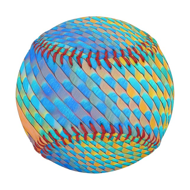 Colourful Abstract Woven Digital Pattern Baseball (Front)