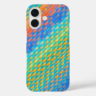 Colourful Abstract Woven Digital Pattern iPhone 16 Case