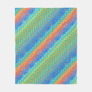 Colourful Abstract Woven Digital Pattern Fleece Blanket