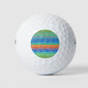 Colourful Abstract Woven Digital Pattern Golf Balls
