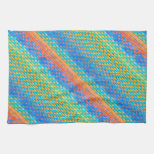 Colourful Abstract Woven Digital Pattern Kitchen Towel