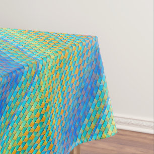 Colourful Abstract Woven Digital Pattern Tablecloth