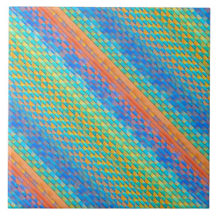 Colourful Abstract Woven Digital Pattern Tile