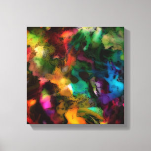 Colourful Abstract Wrapped Canvas - 12" x 12"
