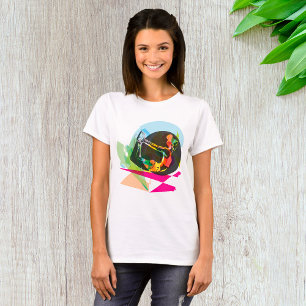 Colourful Abstract Yoga Pose Fitness and Wellness T-Shirt