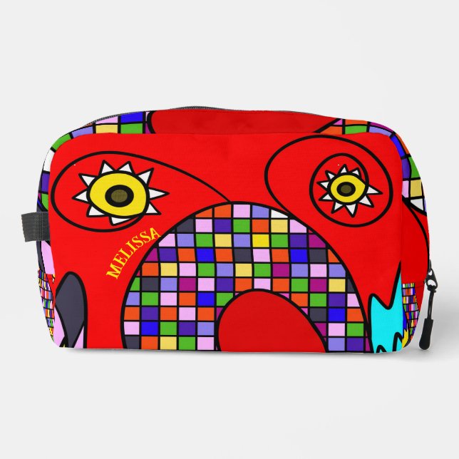 Colourful abstracted dopp kit (Front)