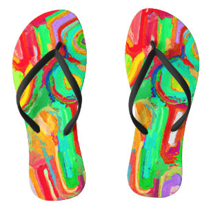 Colourful Abstraction Pattern Flip Flops