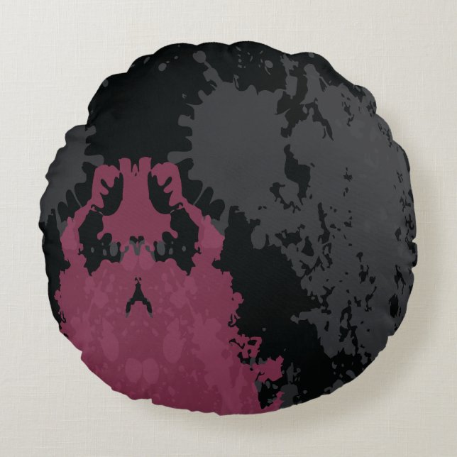 Colourful Abstractions: A Fusion of Splashes Round Pillow (Front)