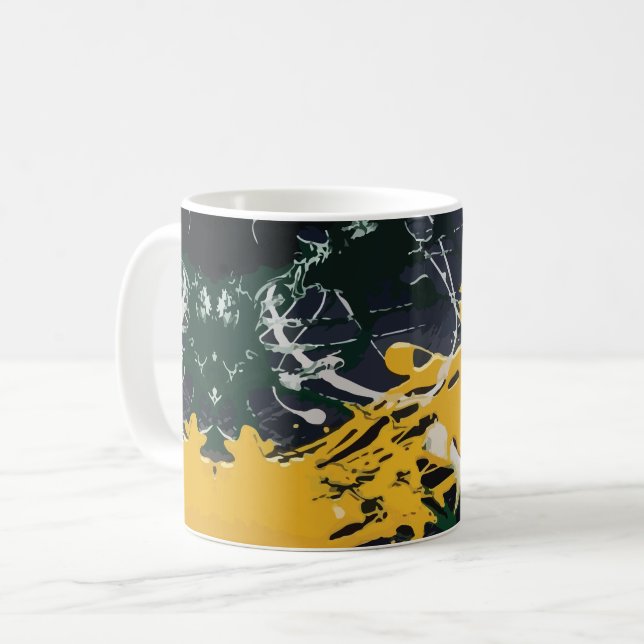 Colourful Abstractions: Splashes and Lines Coffee Mug (Front Left)