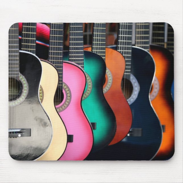 Colourful Acoustic Guitars Mousepad (Front)