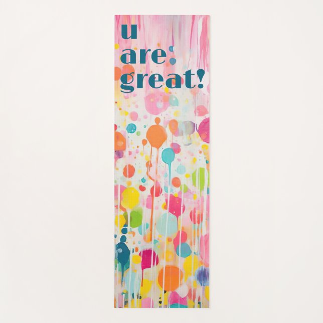 colourful Acryl painting style individual quote Yoga Mat (Front)