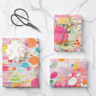 colourful acryl painting style  wrapping paper sheet