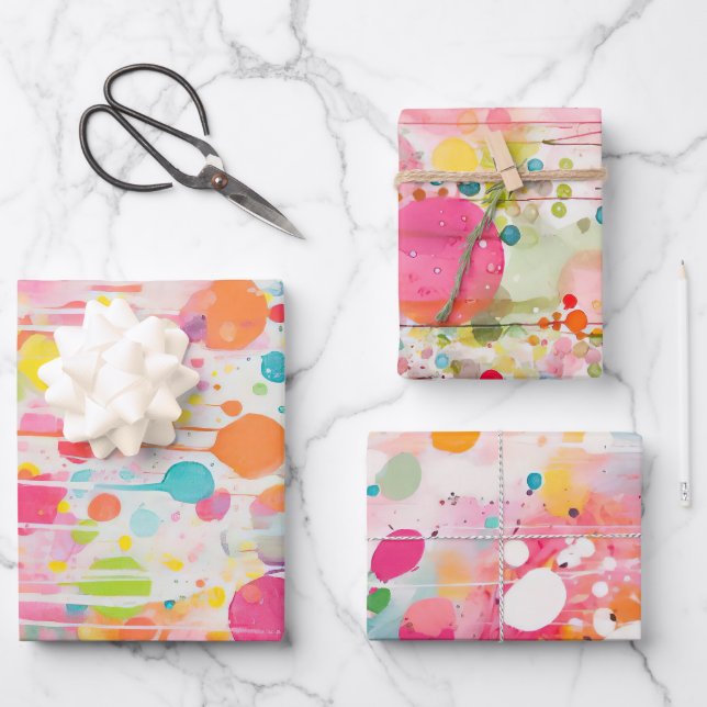 colourful acryl painting style  wrapping paper sheet (Front)