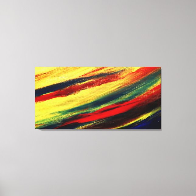 Colourful Acrylic Abstract Triptych Wrapped Canvas (Front)
