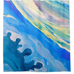 Colourful acrylic painting, textured background.