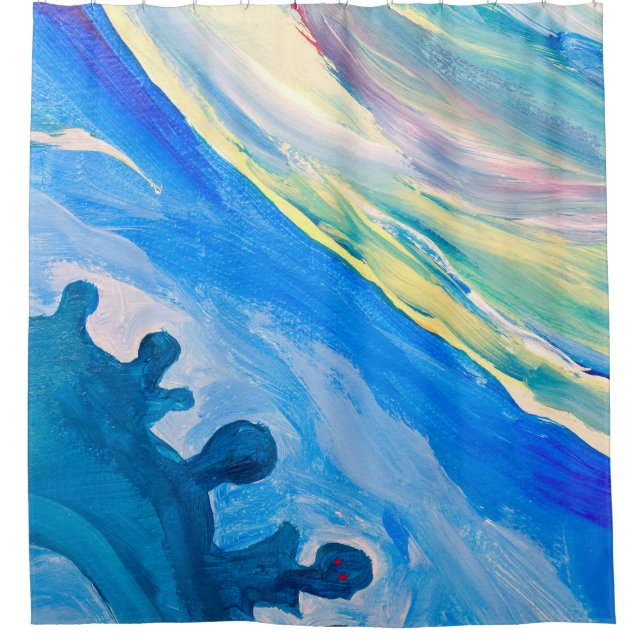 Colourful acrylic painting, textured background. (Front)