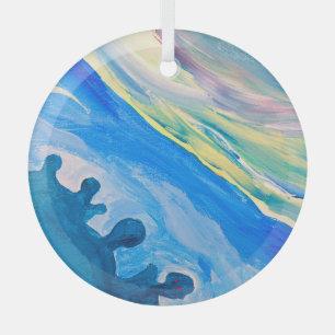 Colourful acrylic painting, textured background. glass ornament